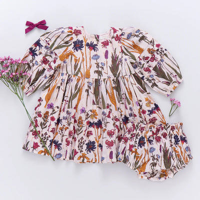 Baby Girls Brooke Dress Set - Autumn Flowers - Twinkle Twinkle Little One