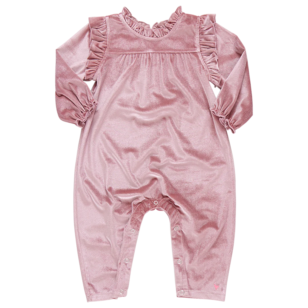 Baby Girls Velour Kalani Jumper - Mauve