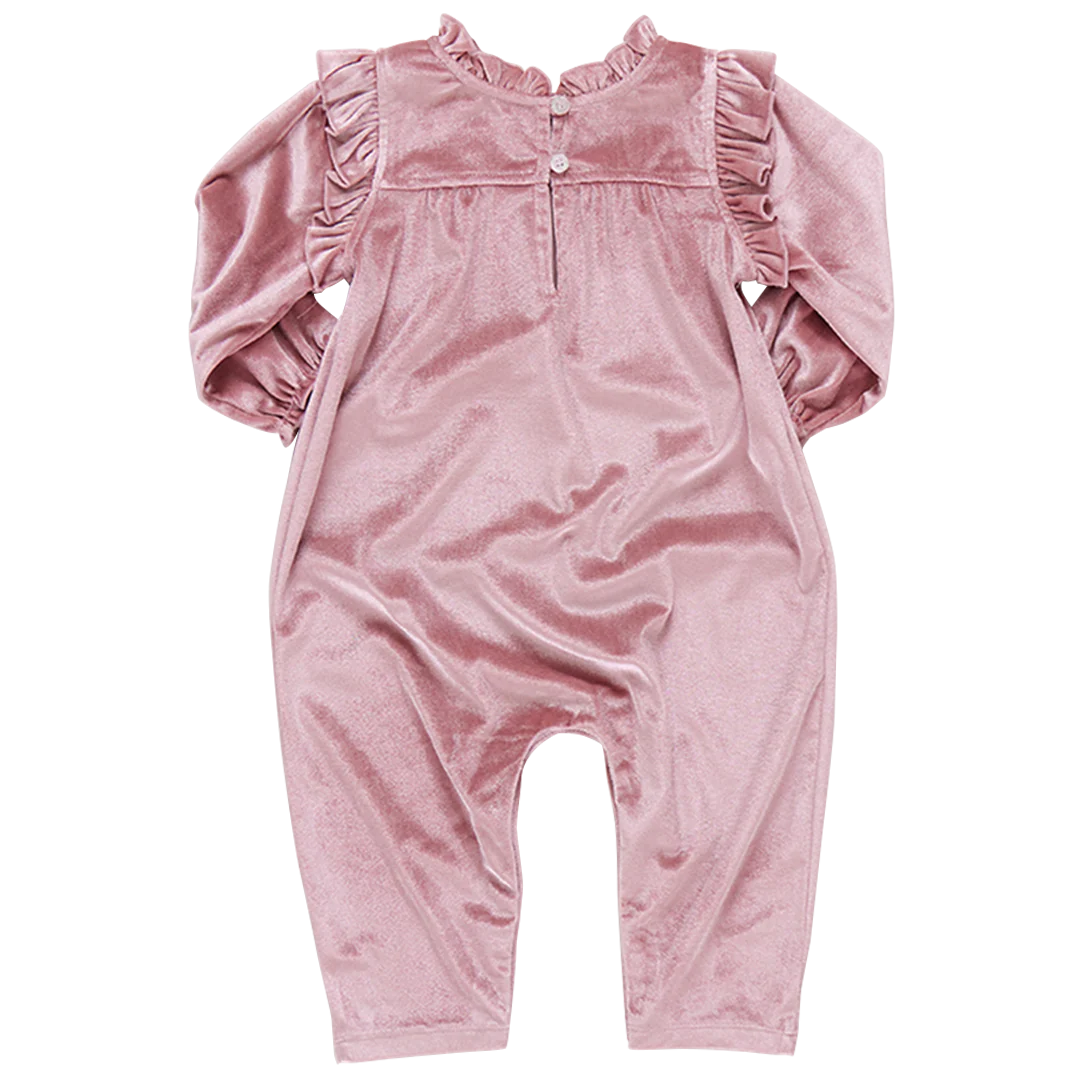 Baby Girls Velour Kalani Jumper - Mauve - 0