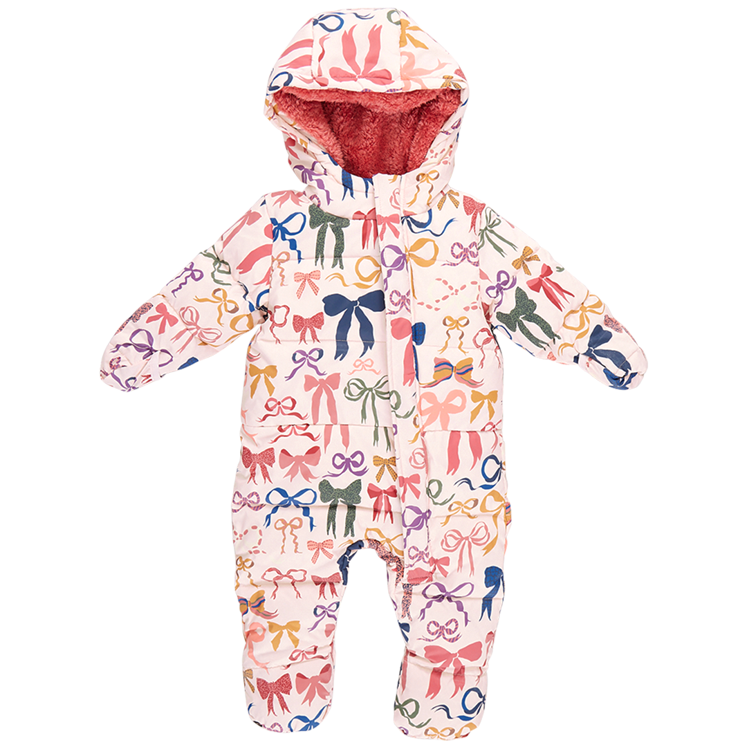 Baby Snowsuit - Bows on Bows Pink