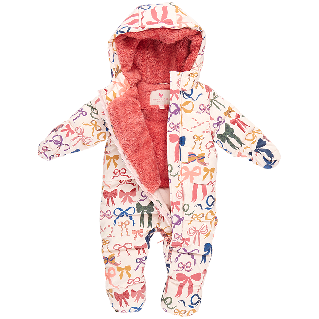 Baby Snowsuit - Bows on Bows Pink - 0