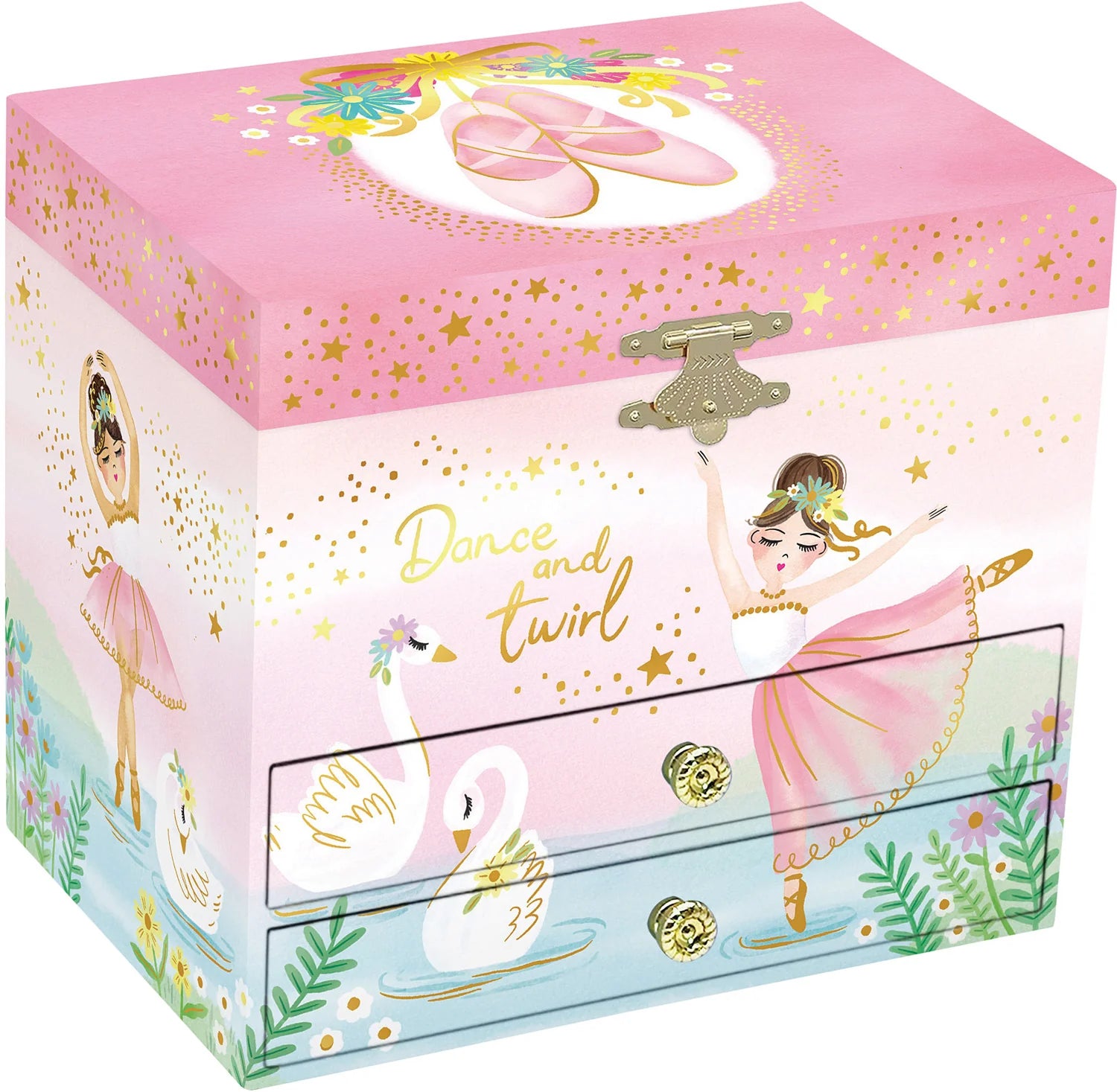 Ballerina 2 Drawer Musical Deluxe Jewelry Box