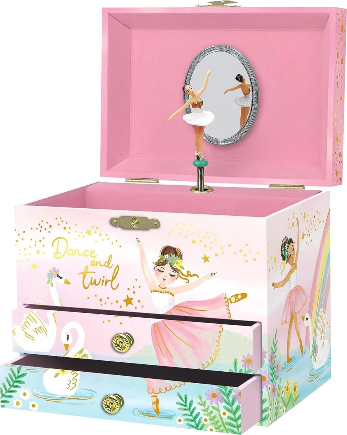 Ballerina 2 Drawer Musical Deluxe Jewelry Box - 0