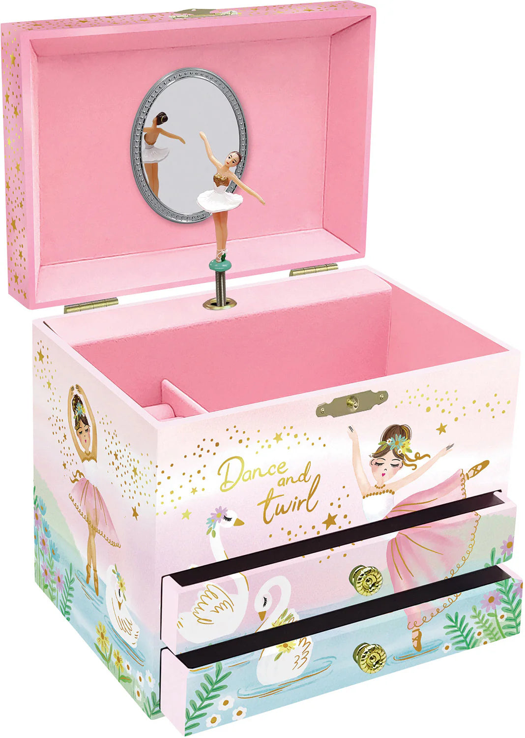 Ballerina 2 Drawer Musical Deluxe Jewelry Box