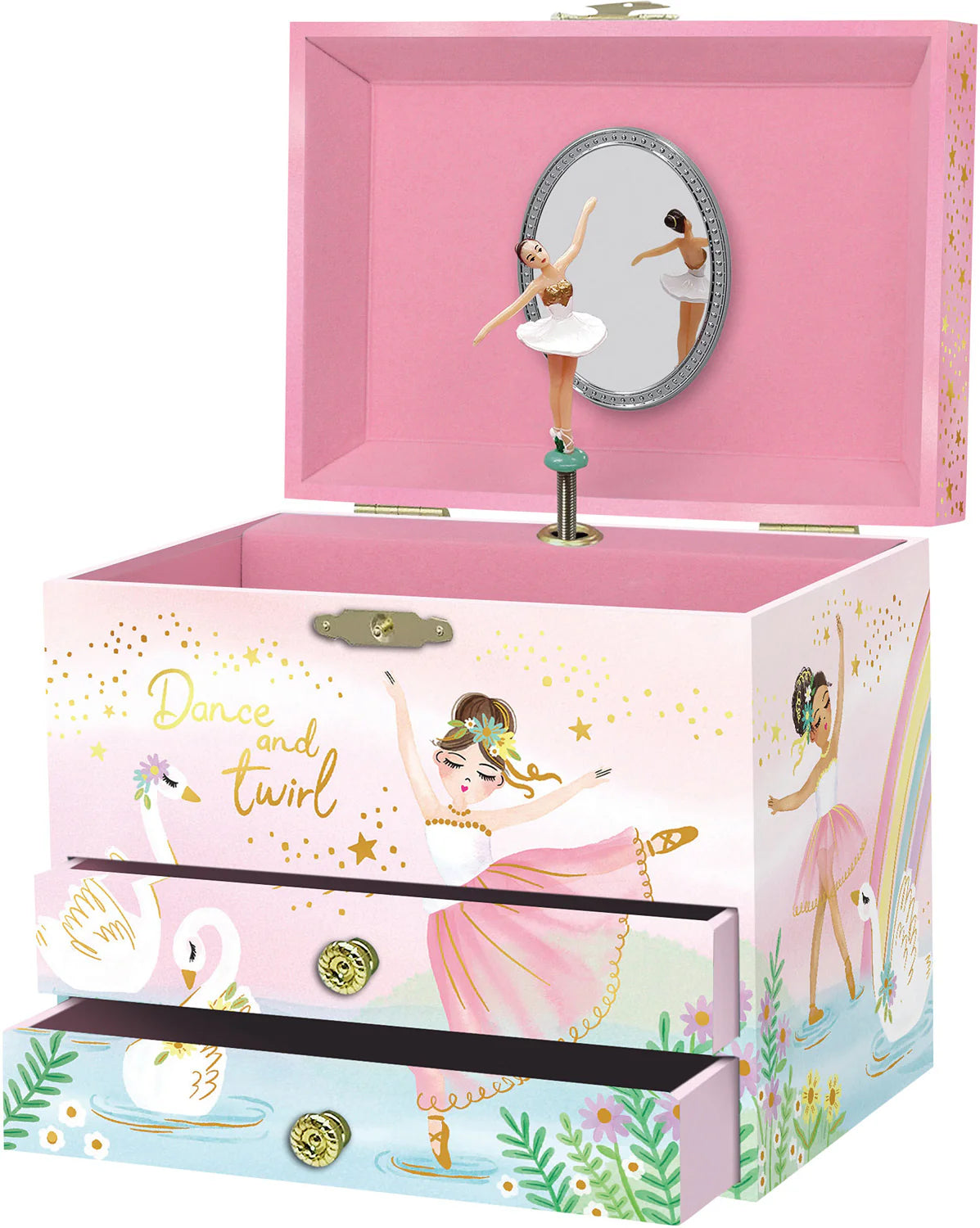 Ballerina 2 Drawer Musical Deluxe Jewelry Box