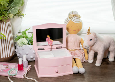 Graceful Ballerina Musical Jewelry Box – Pink