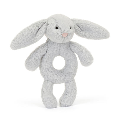 Bashful Silver (Grey) Bunny Ring Rattle - Twinkle Twinkle Little One