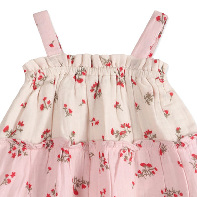 Bijou Tiered Floral Organic Baby Dress & Bloomer Set