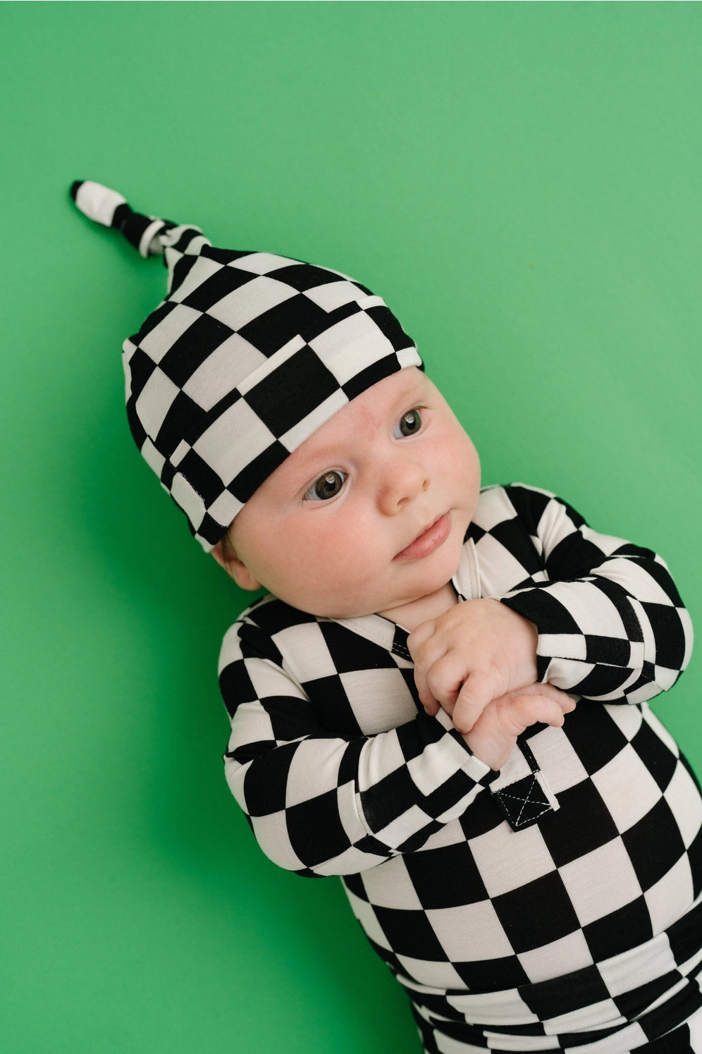 Black Checkered Bamboo Three Piece Set - Newborn - Twinkle Twinkle Little One