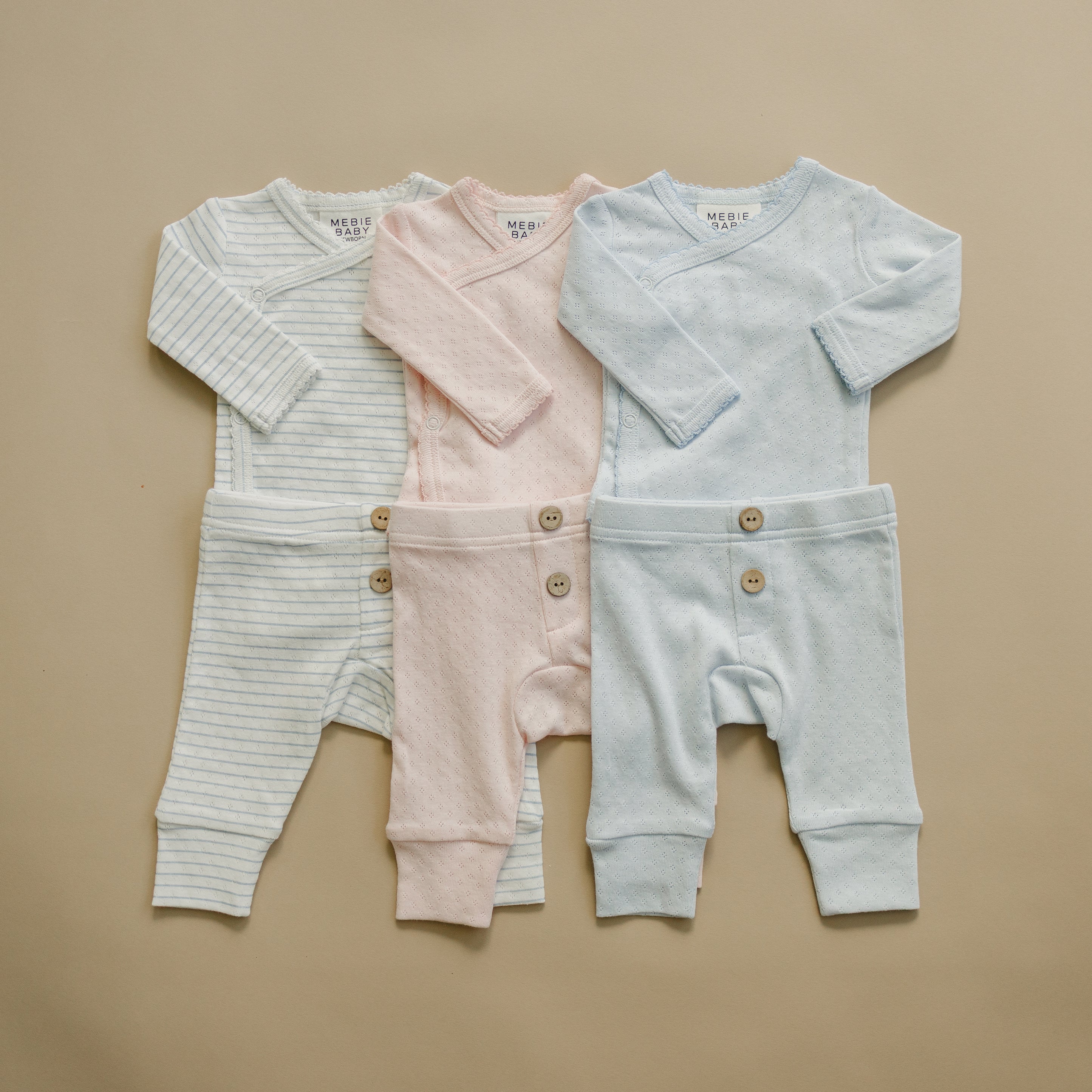 Blue Pointelle Layette Set - Newborn