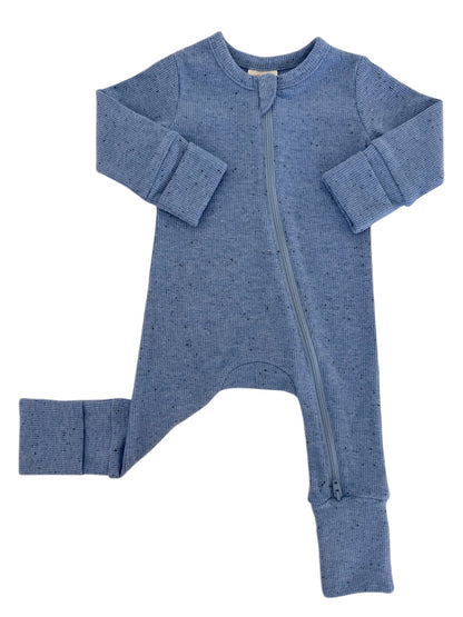 Blue Speckle 2-Way Zip Romper - Twinkle Twinkle Little One
