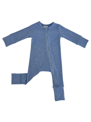 Blue Speckle 2-Way Zip Romper - 0