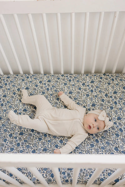 Bluebell Pointelle Bamboo Stretch Crib Sheet