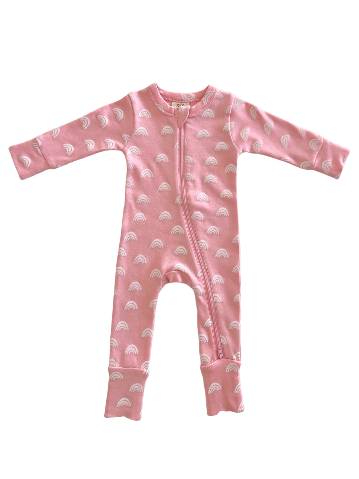 Blush Rainbow Organic 2-Way Zip Romper - 0