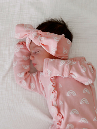 Blush Rainbow Organic Bow Headband - Twinkle Twinkle Little One