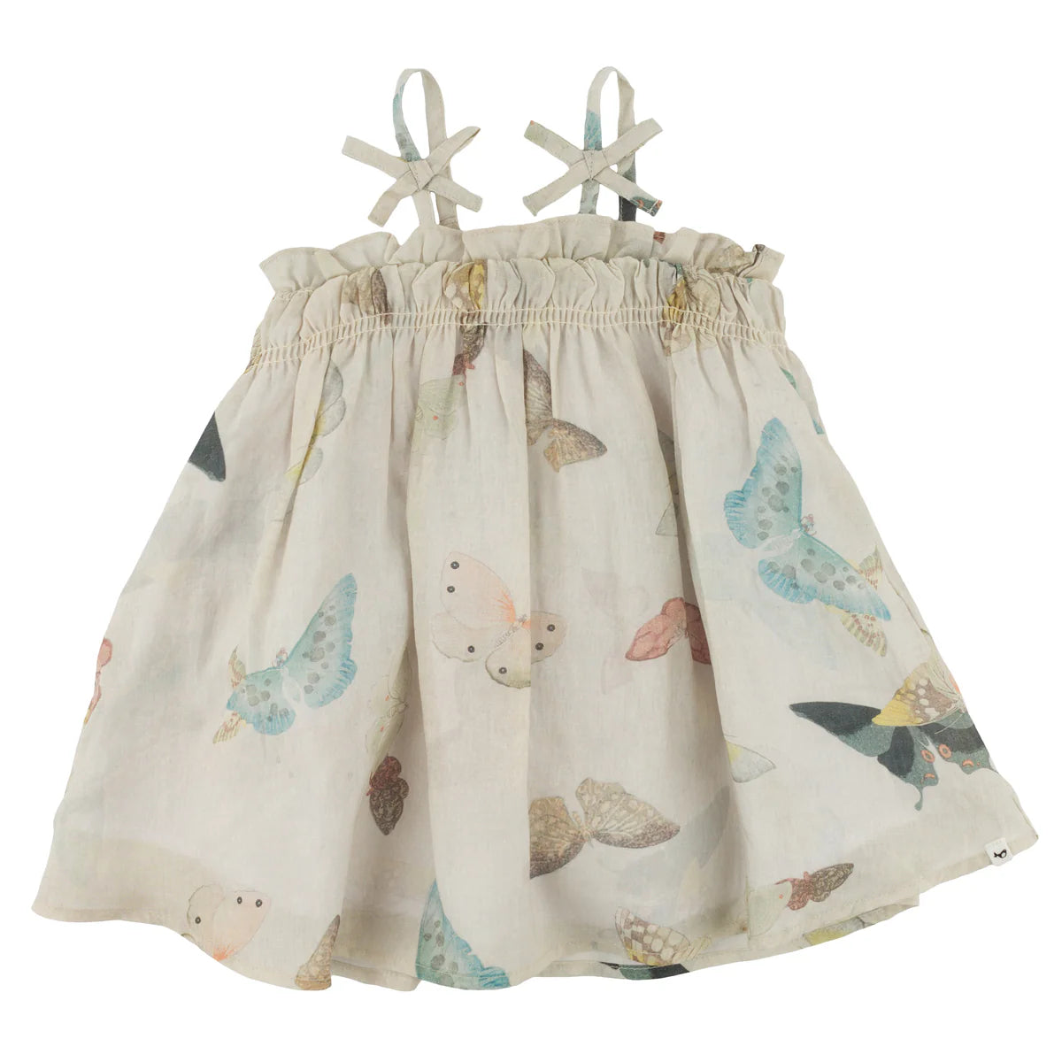 Natural Brandie Dress - Butterfly Garden