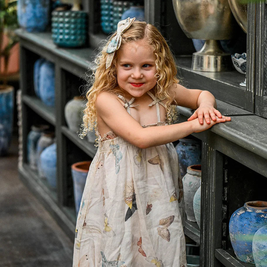 Natural Brandie Dress - Butterfly Garden