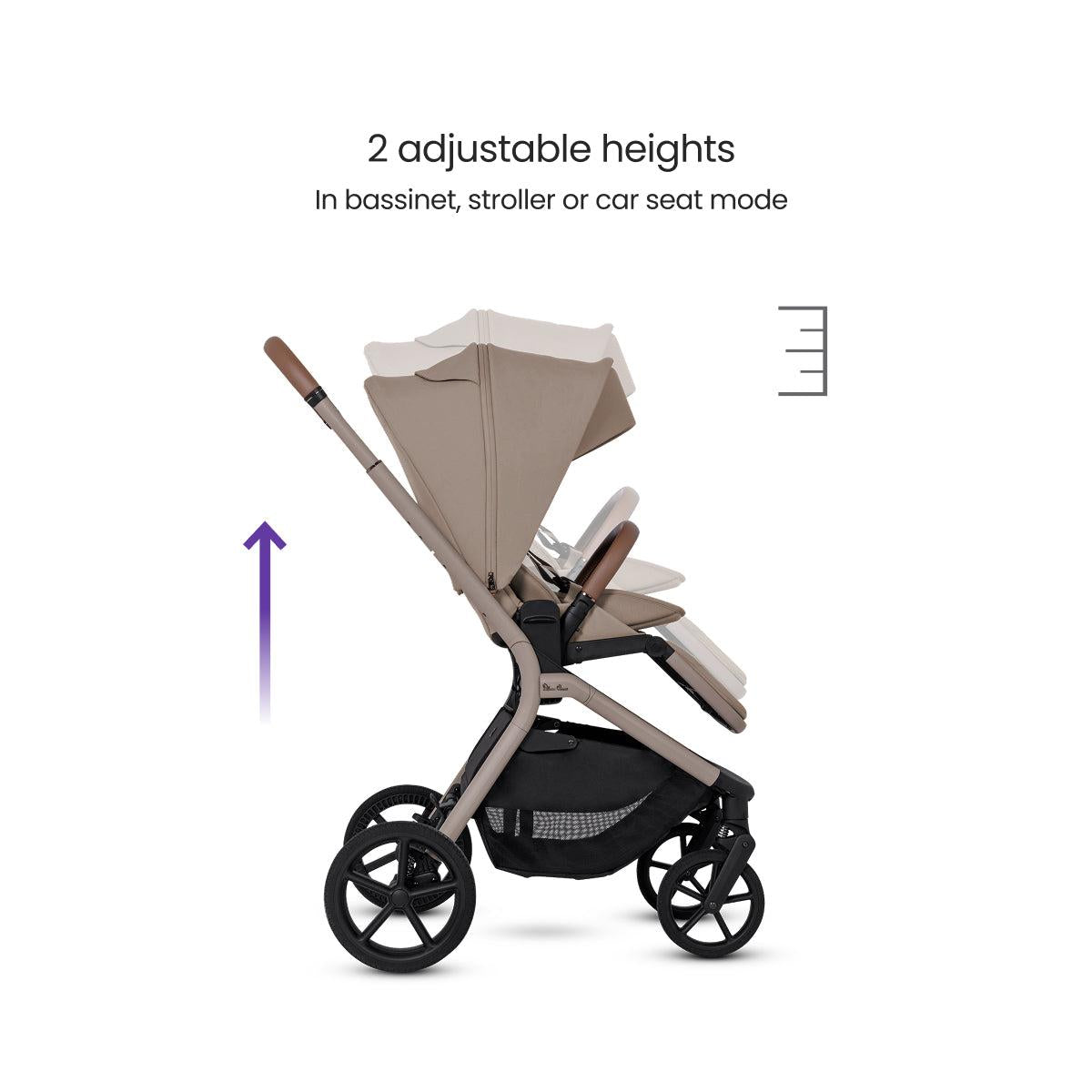 Silver Cross Breez Compact Stroller + Folding Bassinet Bundle