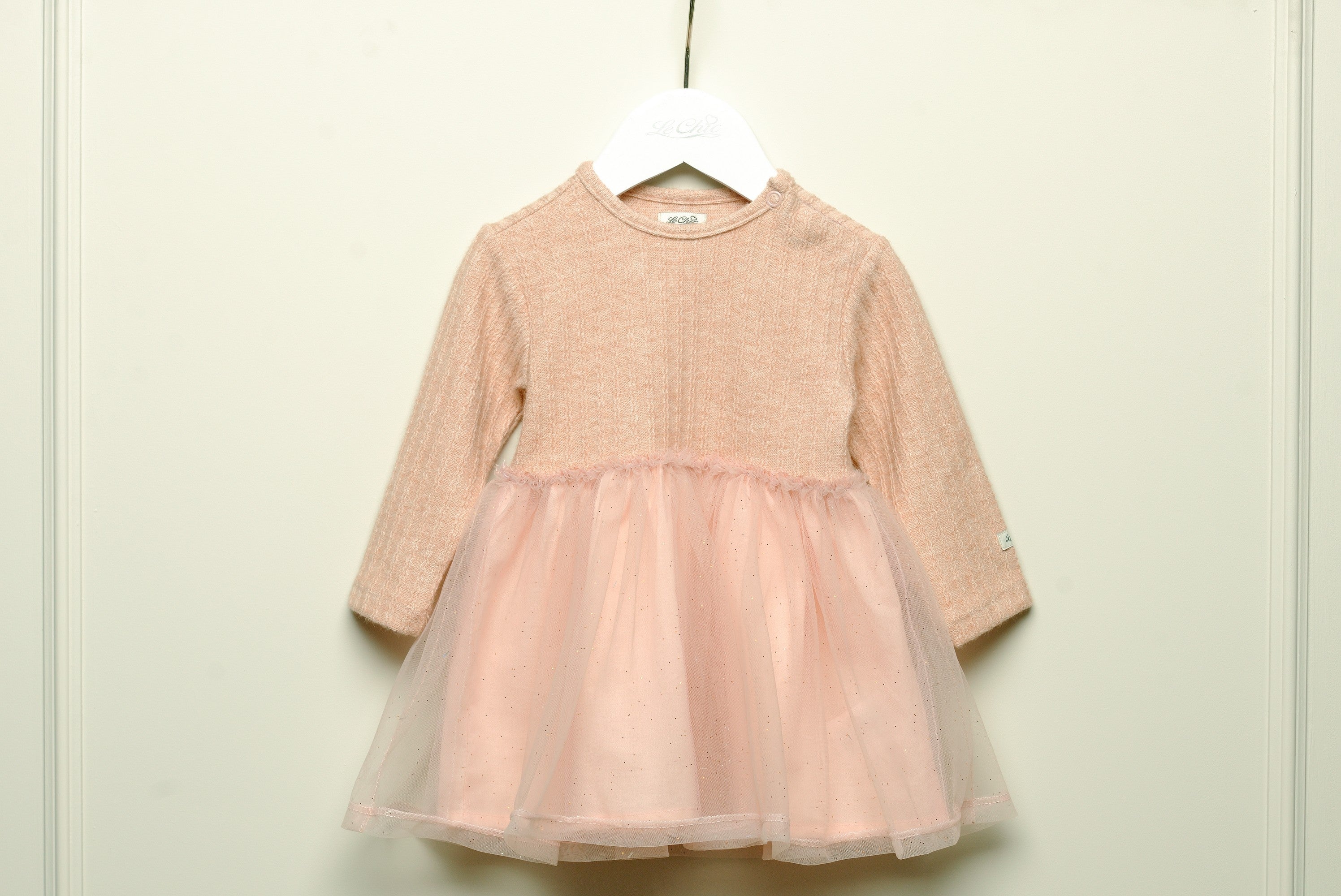 Solly Rib & Tulle Baby Dress - Cotton Candy - Twinkle Twinkle Little One