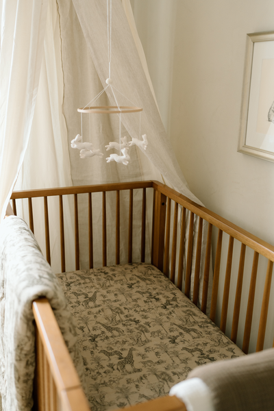 Vintage Safari Crib Sheet - Twinkle Twinkle Little One
