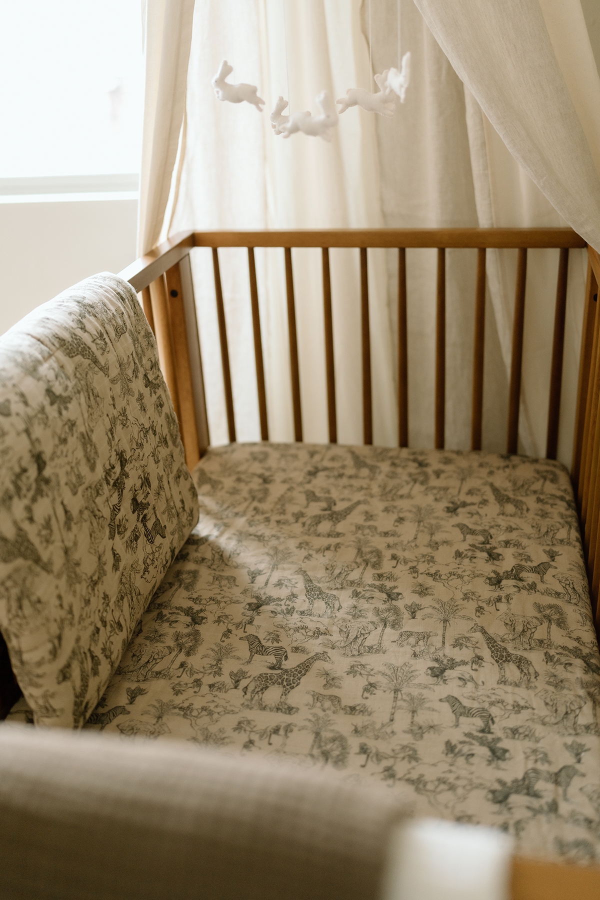Vintage Safari Crib Sheet - Twinkle Twinkle Little One