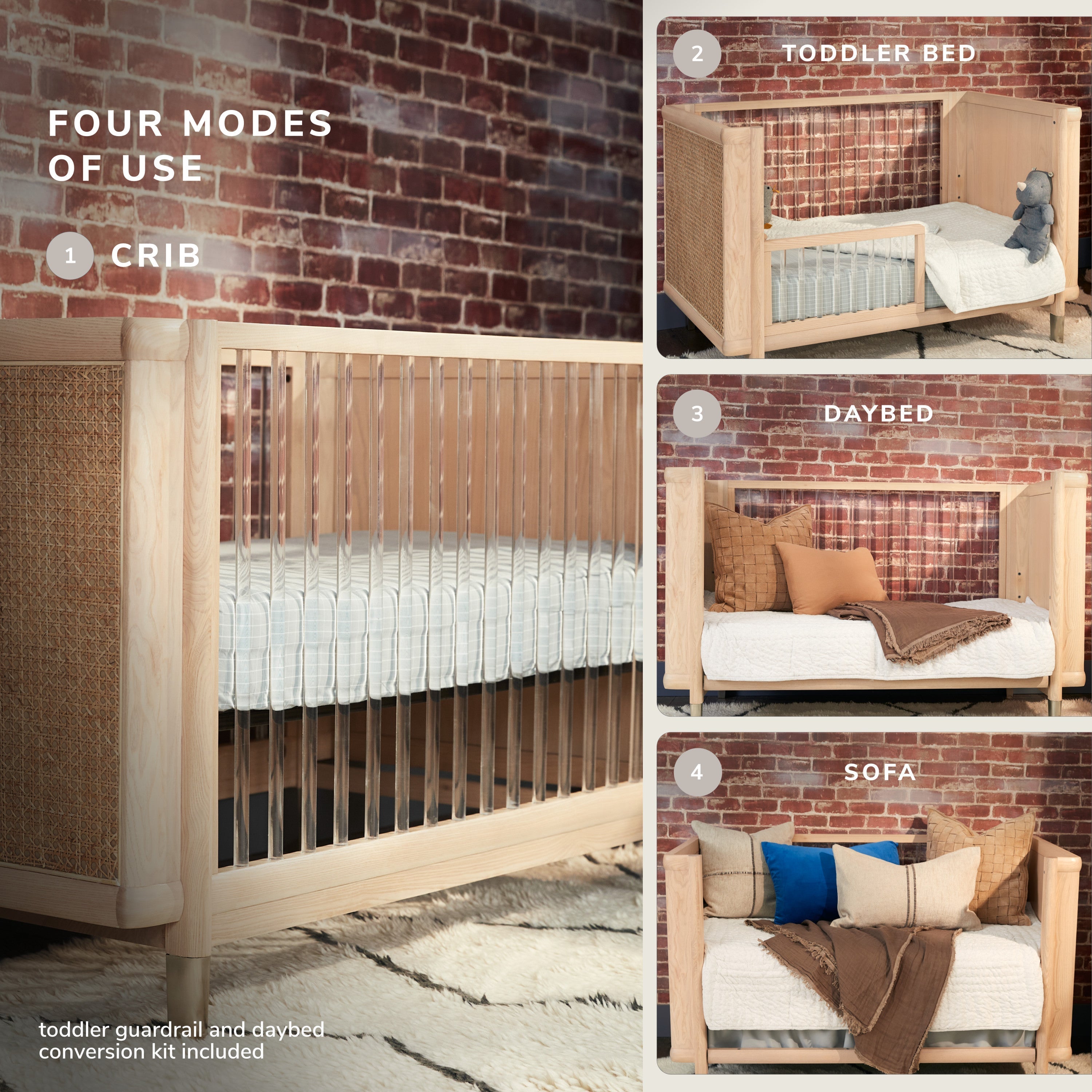 Maxi-Cosi Nursery Brisa 4-in-1 Convertible Crib with Toddler Bed/Daybed Conversion Kit