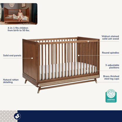 Maxi-Cosi Nursery Everheart 4-in-1 Convertible Crib with Toddler Bed/Daybed Conversion Kit | PRESALE