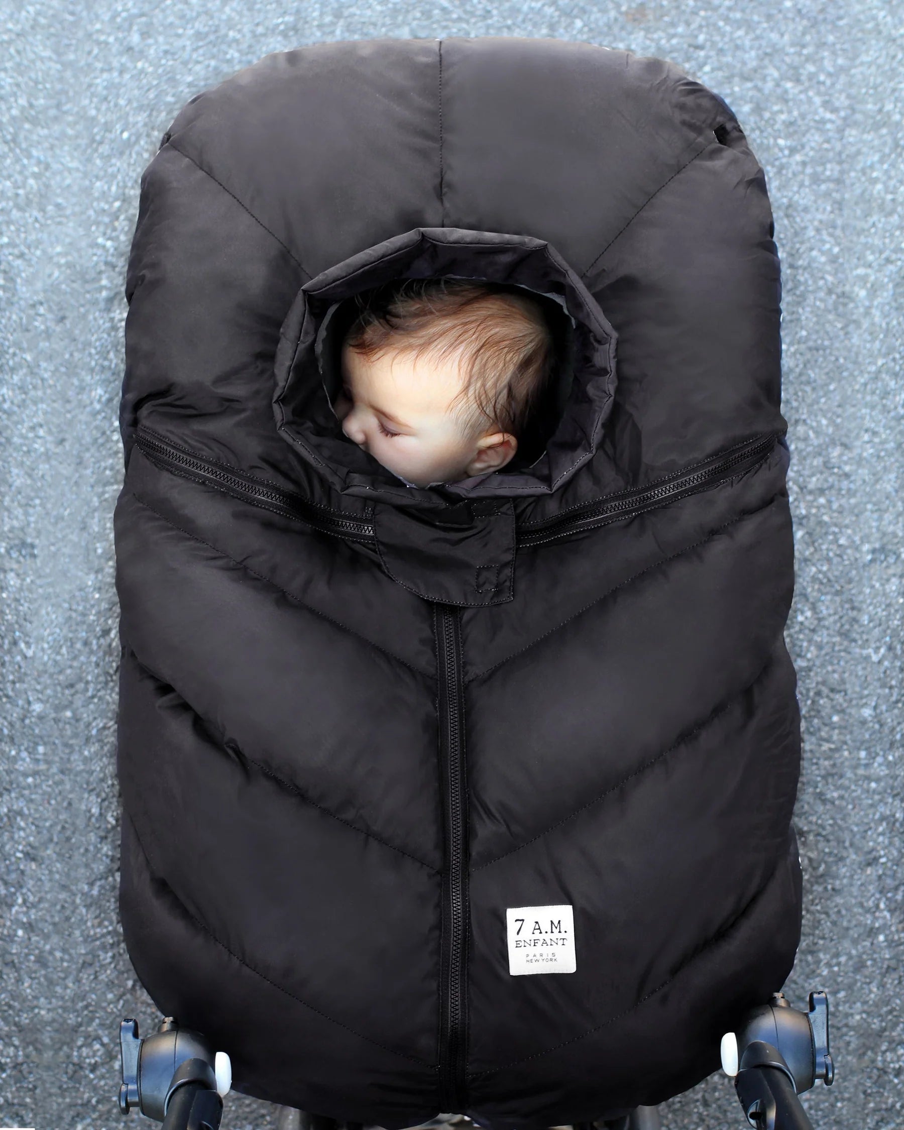 7 A.M. Enfant Car Seat Cocoon - Navy Plush - Twinkle Twinkle Little One