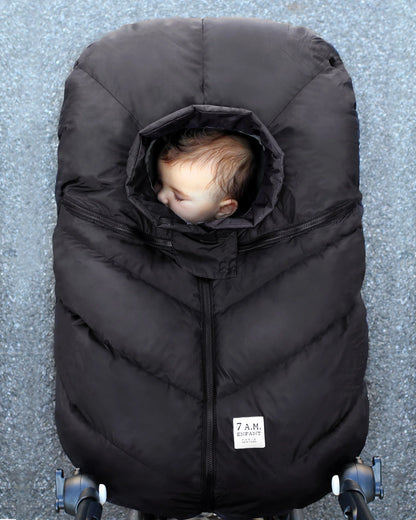 7 A.M. Enfant Car Seat Cocoon - Navy Plush - Twinkle Twinkle Little One