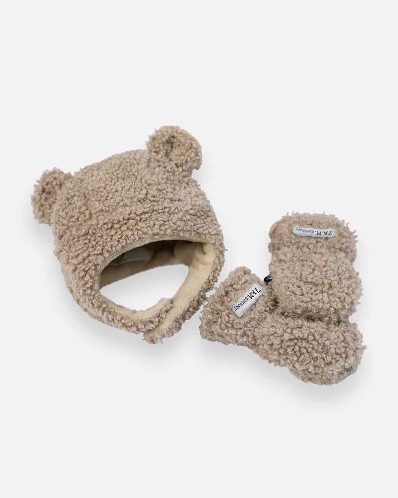 7 A.M. Enfant Cub Set Teddy - Hat & Mittens - Twinkle Twinkle Little One