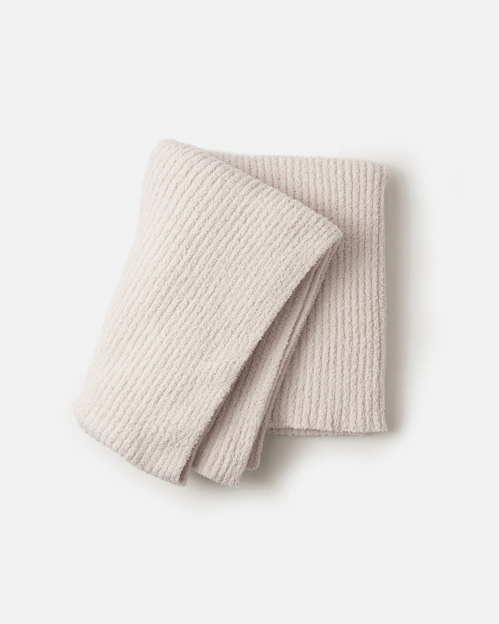 7 A.M. Fuzzy Crushed Ribbed Blanket - Ecru