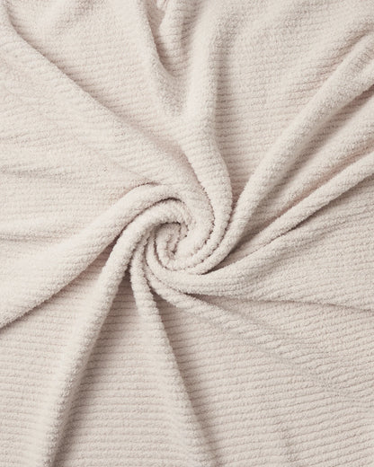 7 A.M. Fuzzy Crushed Ribbed Blanket - Ecru - Twinkle Twinkle Little One