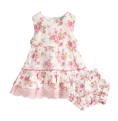 Camille Floral Organic Baby Dress & Bloomer