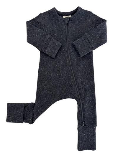 Charcoal Speckle 2-Way Zip Romper - Twinkle Twinkle Little One