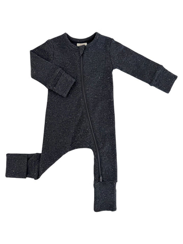 Charcoal Speckle 2-Way Zip Romper - 0