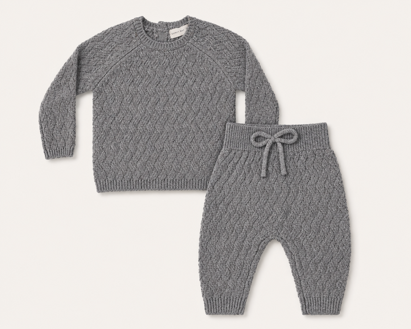 Quincy Mae Knit Sweater & Pant Set || Heathered Slate