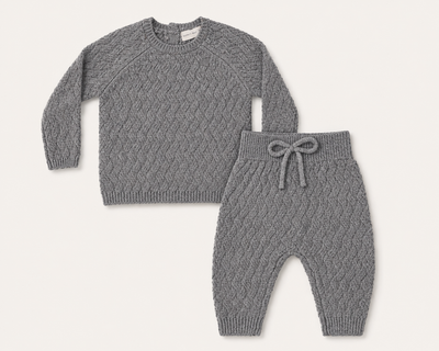 Quincy Mae Knit Sweater & Pant Set || Heathered Slate