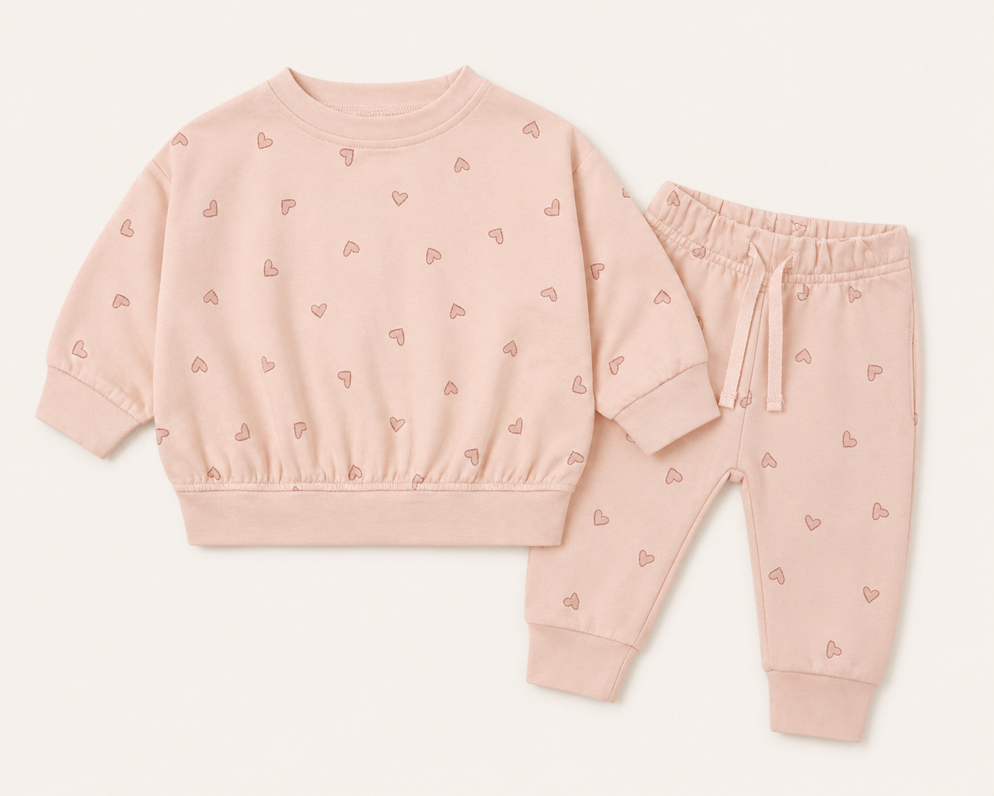 Quincy Mae Relaxed Sweatshirt & Sweatpants|| Hearts