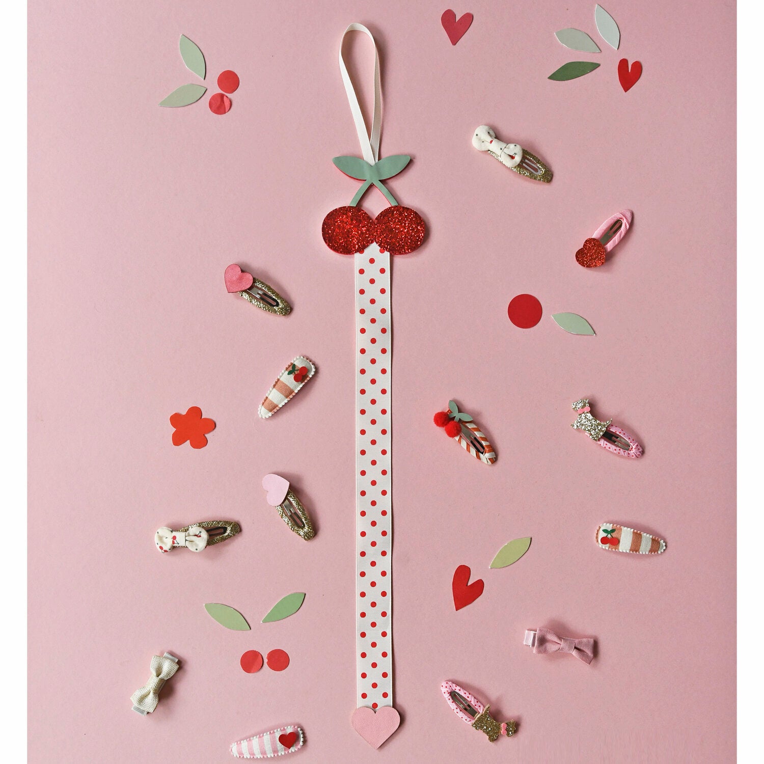Very Cherry Ribbon Clip Holder