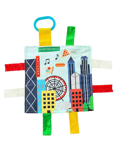Chicago City Landscape Crinkle Square Tag Toy image 1
