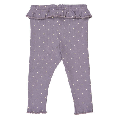Dot Rib Frill Leggings - Lilac Fog - Twinkle Twinkle Little One