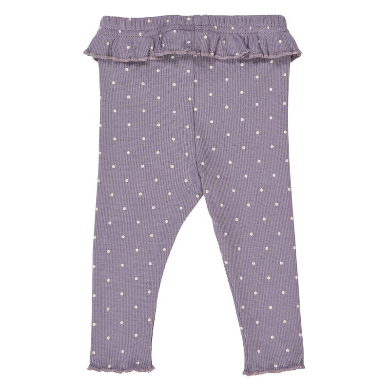 Dot Rib Frill Leggings - Lilac Fog - Twinkle Twinkle Little One