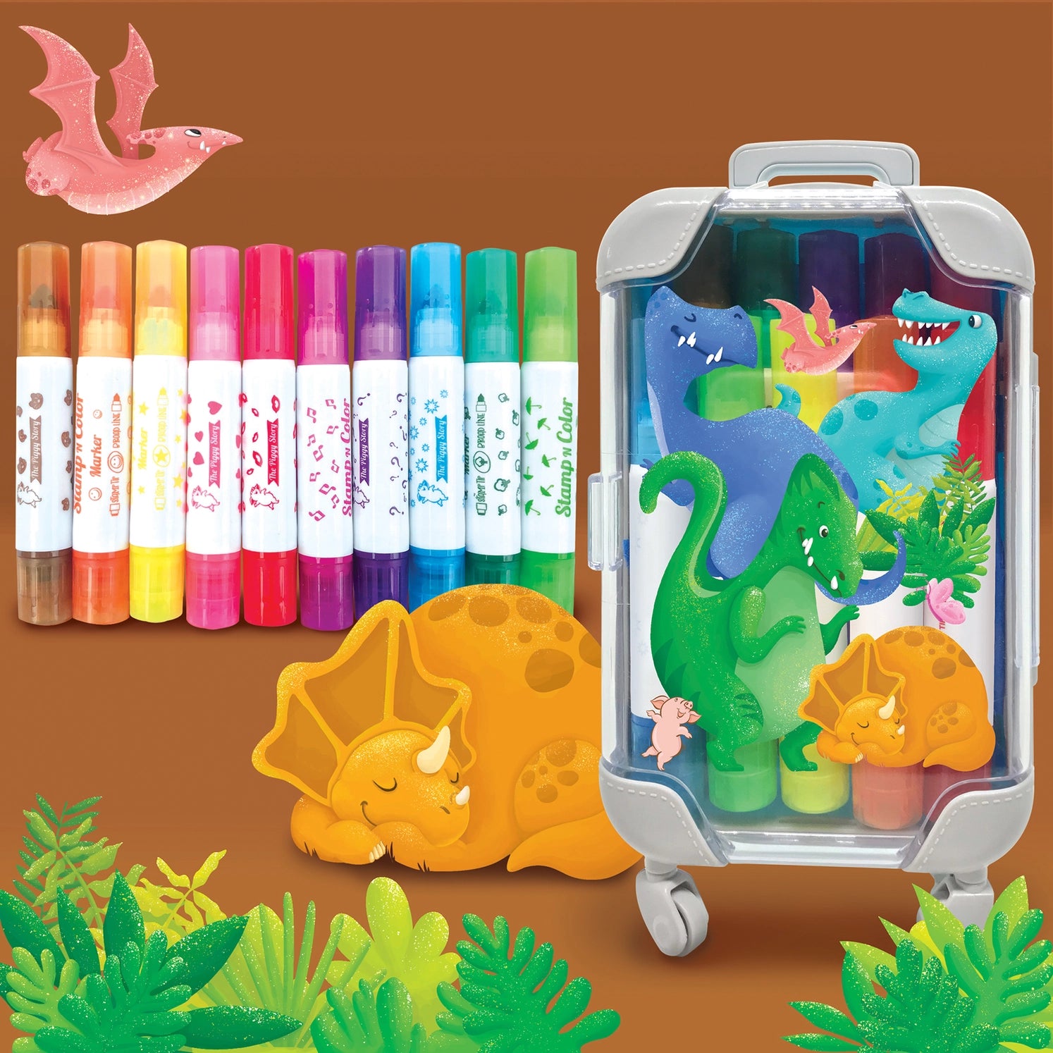 Color Pop: Stamp N Color Markers - Dinosaur World - Twinkle Twinkle Little One