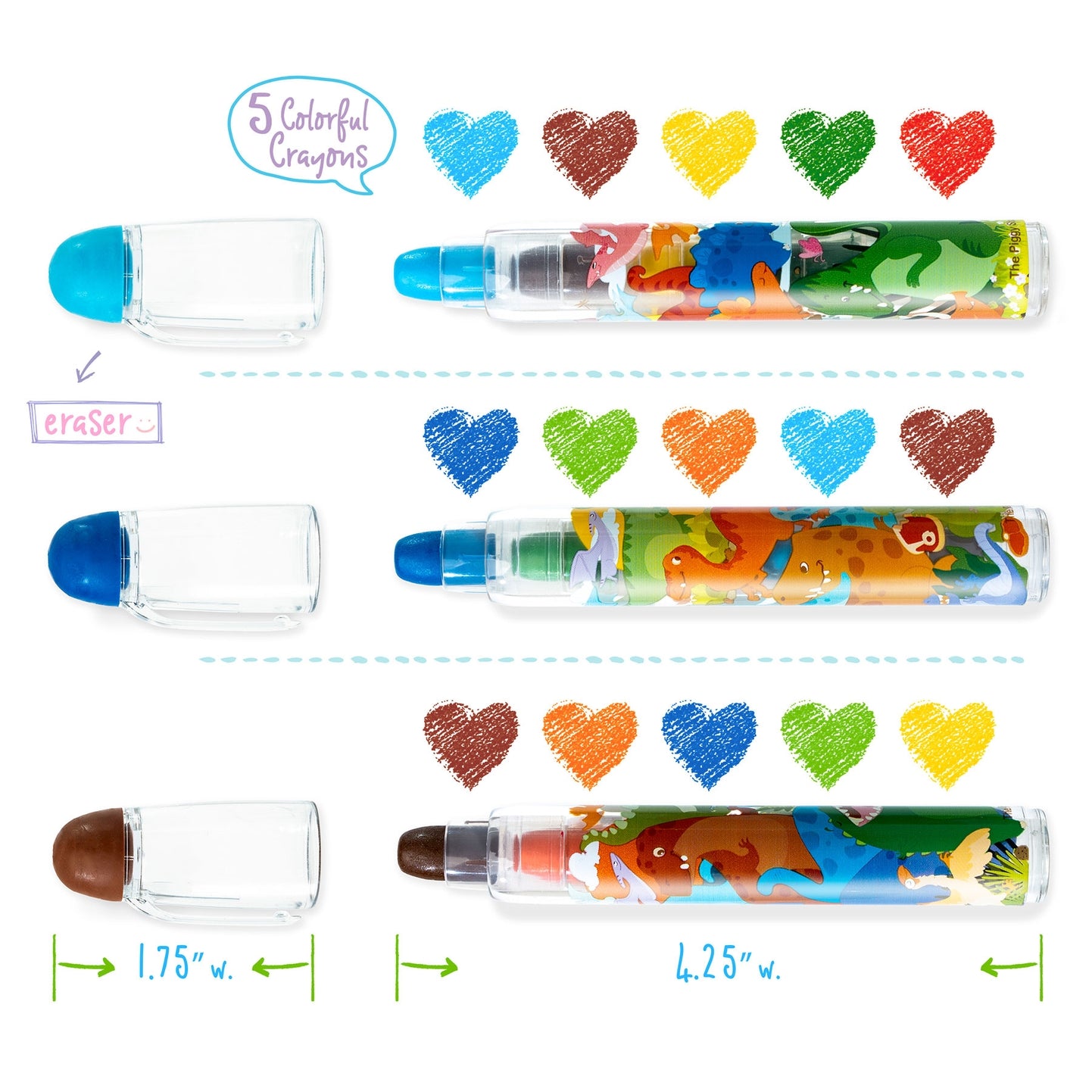 Color Stack To Go Erasable Crayons - Dinosaur World - Twinkle Twinkle Little One