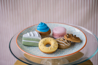 Cupcake Natural Rubber Teether, Rattle & Pretend Play - Twinkle Twinkle Little One