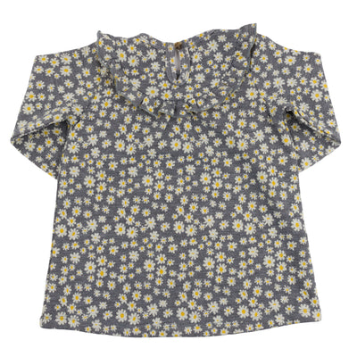 Pucker Mini Daisies Cora Dress Double Knit - Heather Gray - Twinkle Twinkle Little One