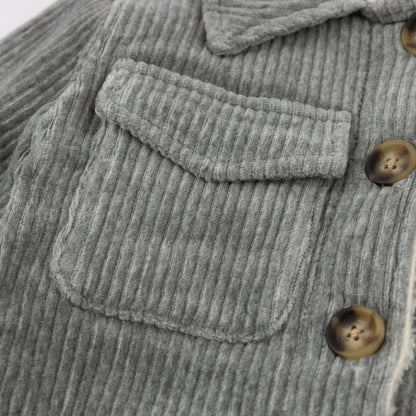 Corduroy Shacket Jacket - Heather Gray - Twinkle Twinkle Little One