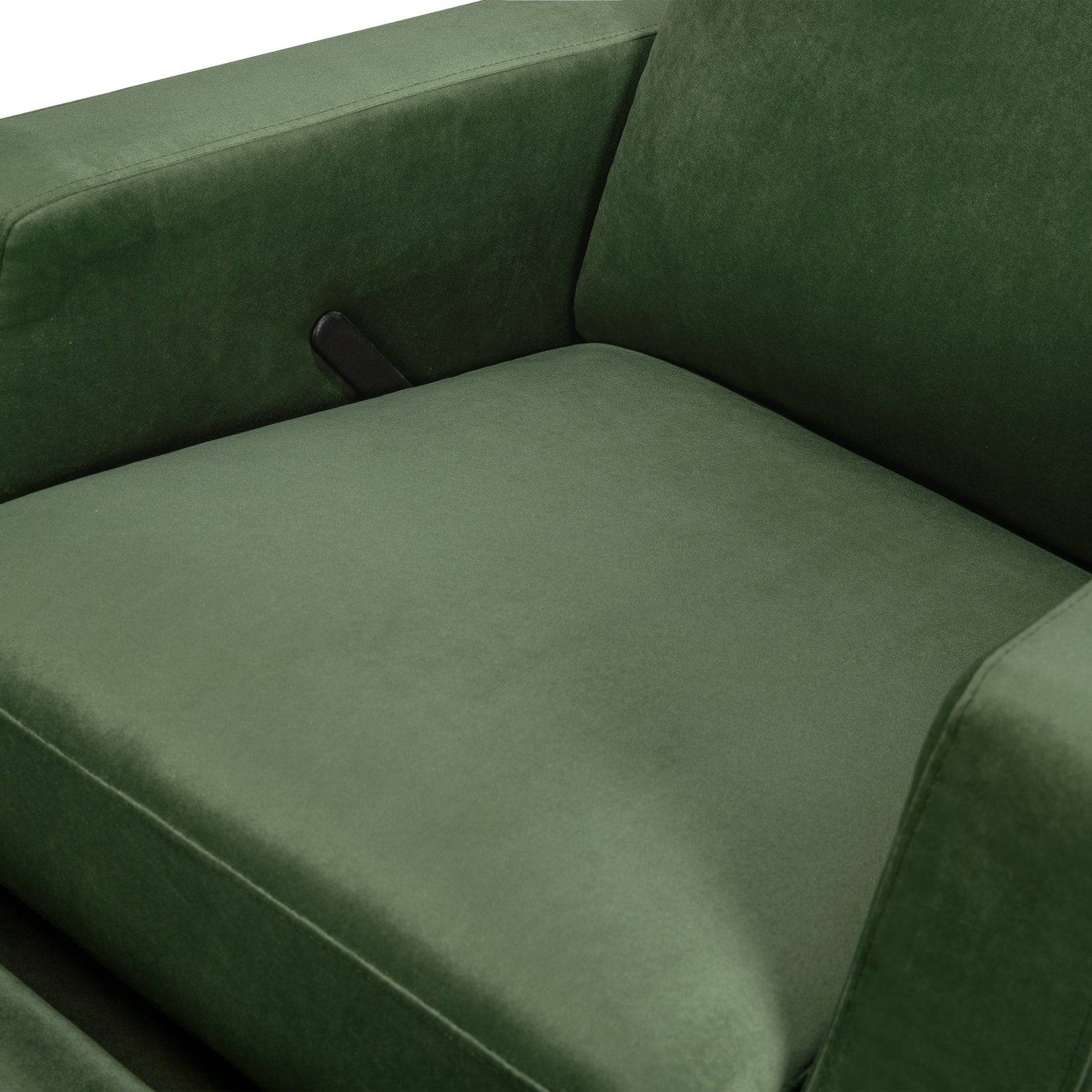 Crewe Recliner & Swivel Glider - Forest Green Velvet w/ Light Wood Base - Twinkle Twinkle Little One