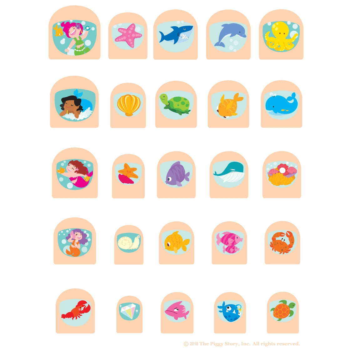 Cutie Stick-On Earring and Nail Sticker Gift Set - Mermaids - Twinkle Twinkle Little One