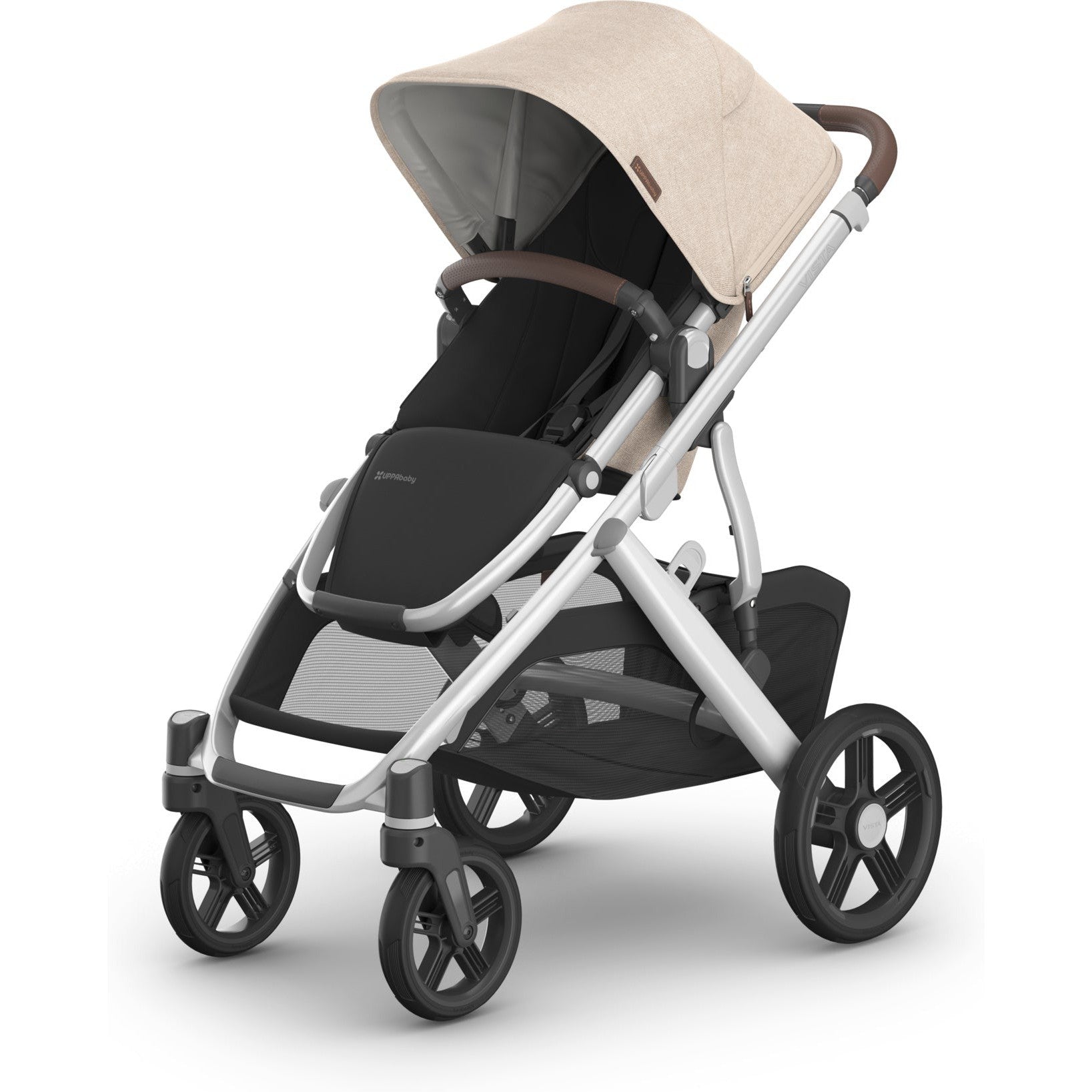 Buy declan-oat-melange-silver-frame-chestnut-leather UPPAbaby Vista V3 Stroller